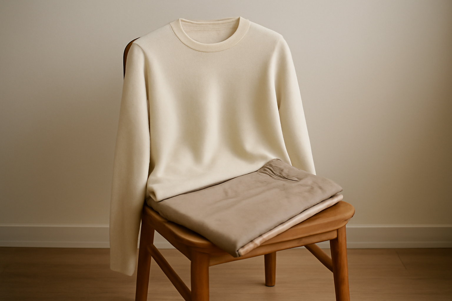 tenue minimaliste posée sur une chaise