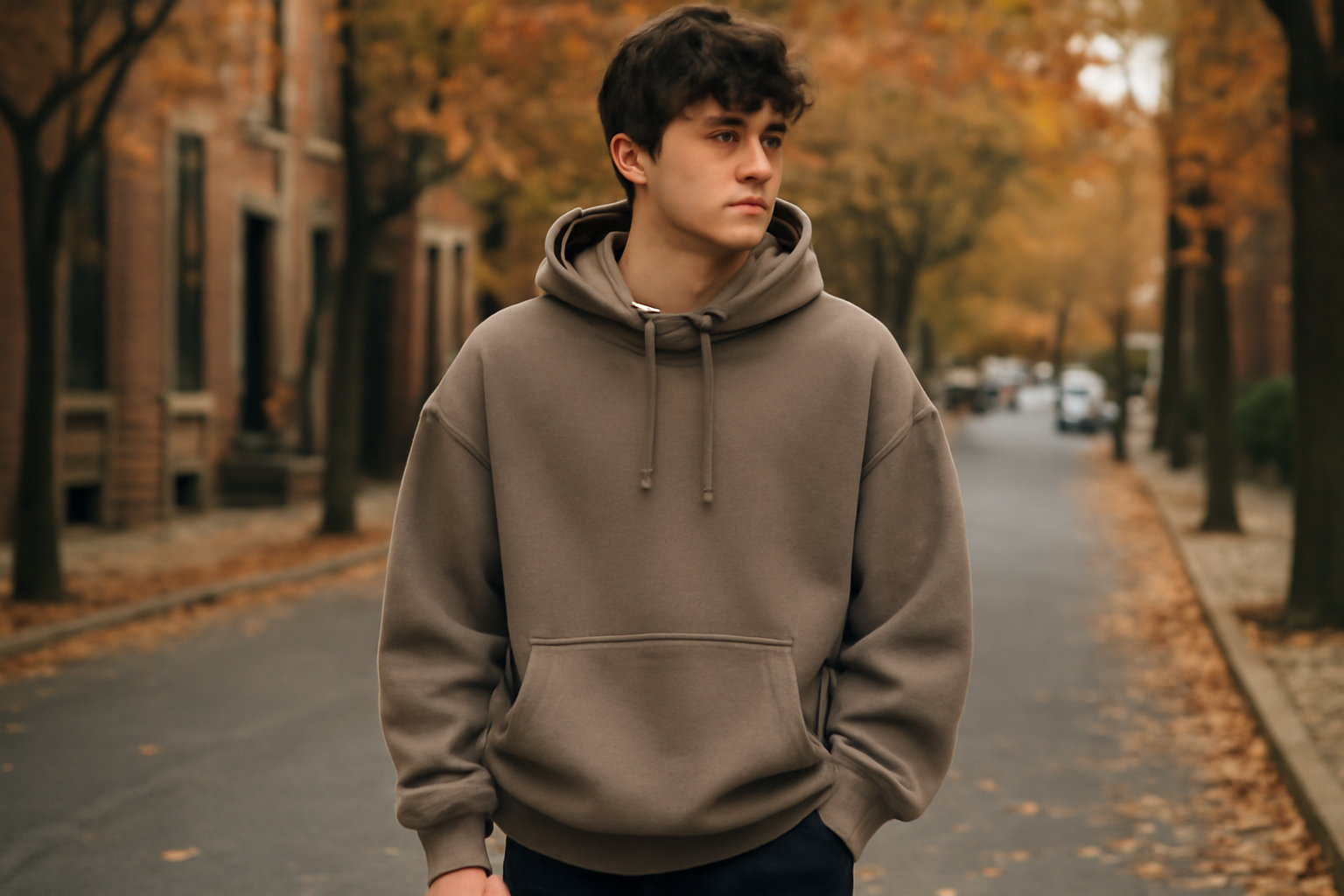 tendancemagasin-quel-sweat-casual-confort-automne personne portant un sweat oversize en rue automnale