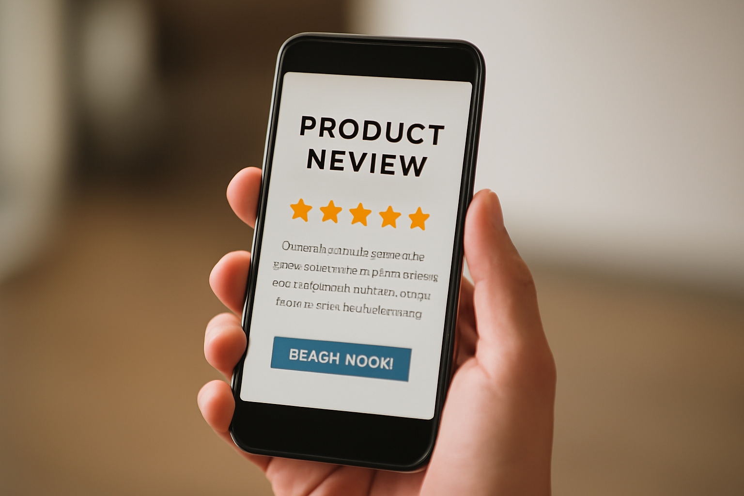 tendancemagasin-reperer-avis-fiables main tenant smartphone affichant avis produit