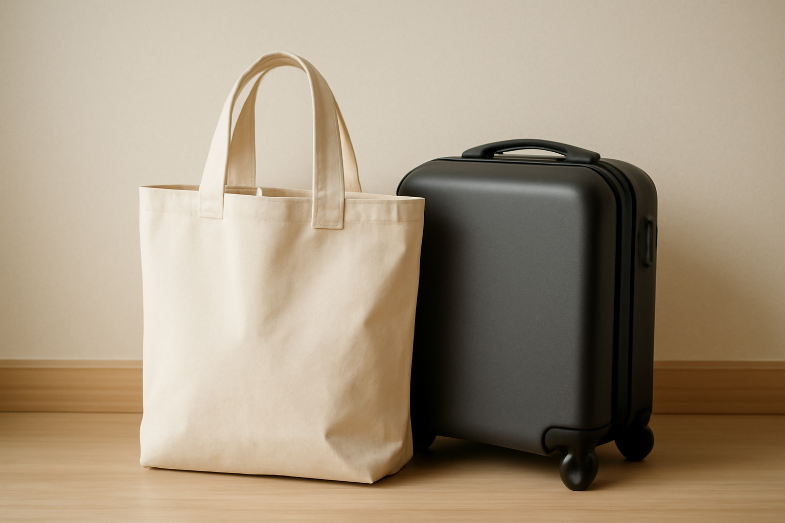 tendancemagasin-sac-fourre-tout-weekend sac fourre-tout posé près d'une valise compacte