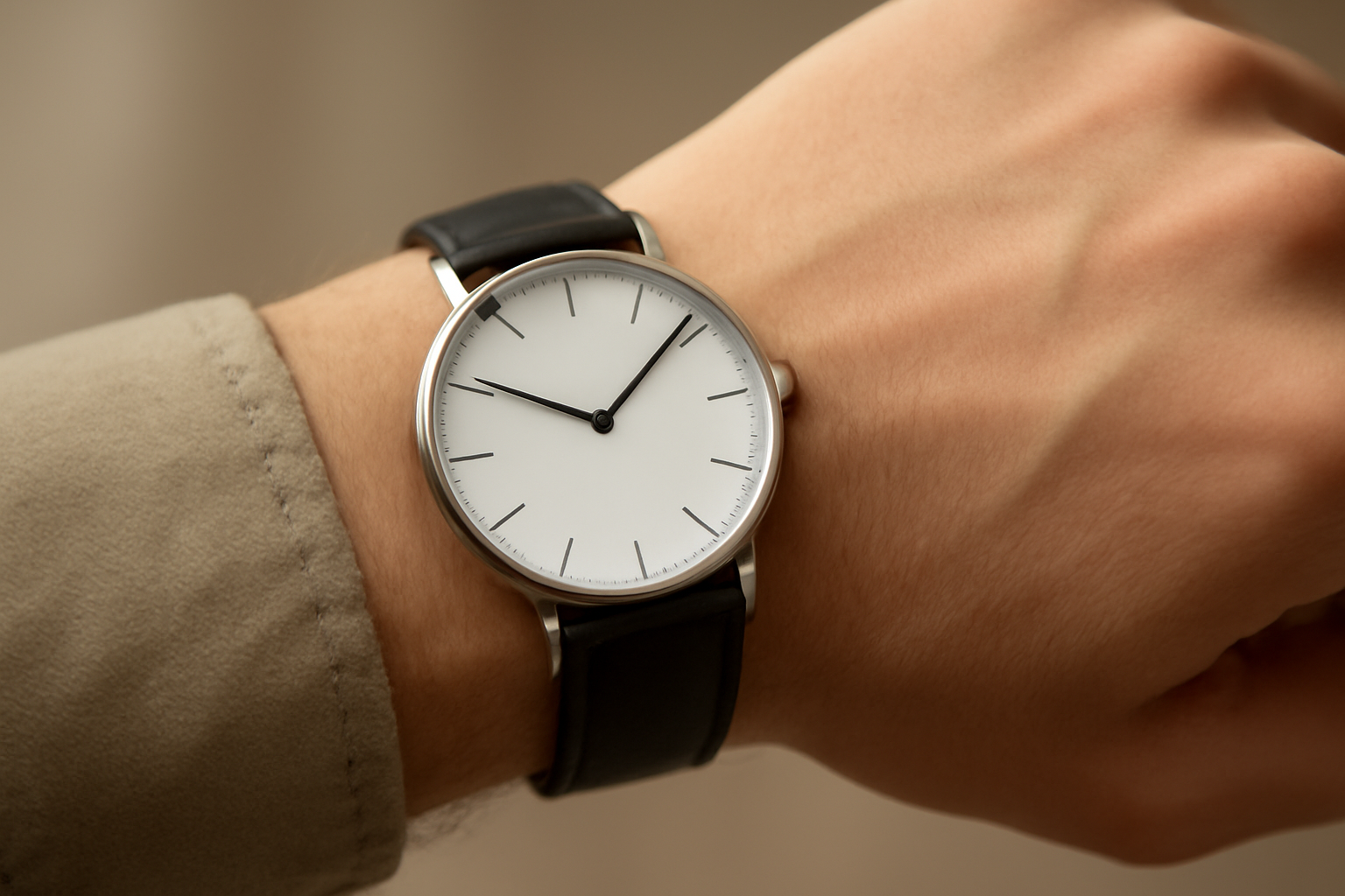 tendancemagasin-apple-samsung-montre-style poignet tenant une montre minimaliste