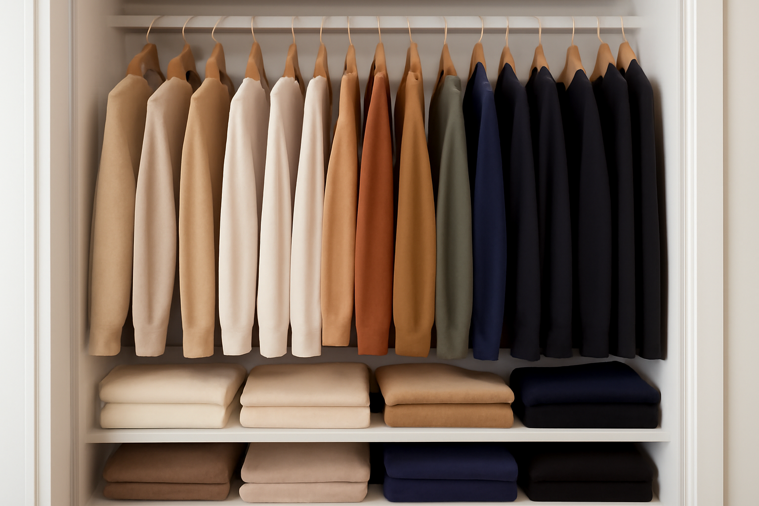 tendancemagasin-basiques-eviter-lassitude-dressing dressing avec basiques rangés par couleur