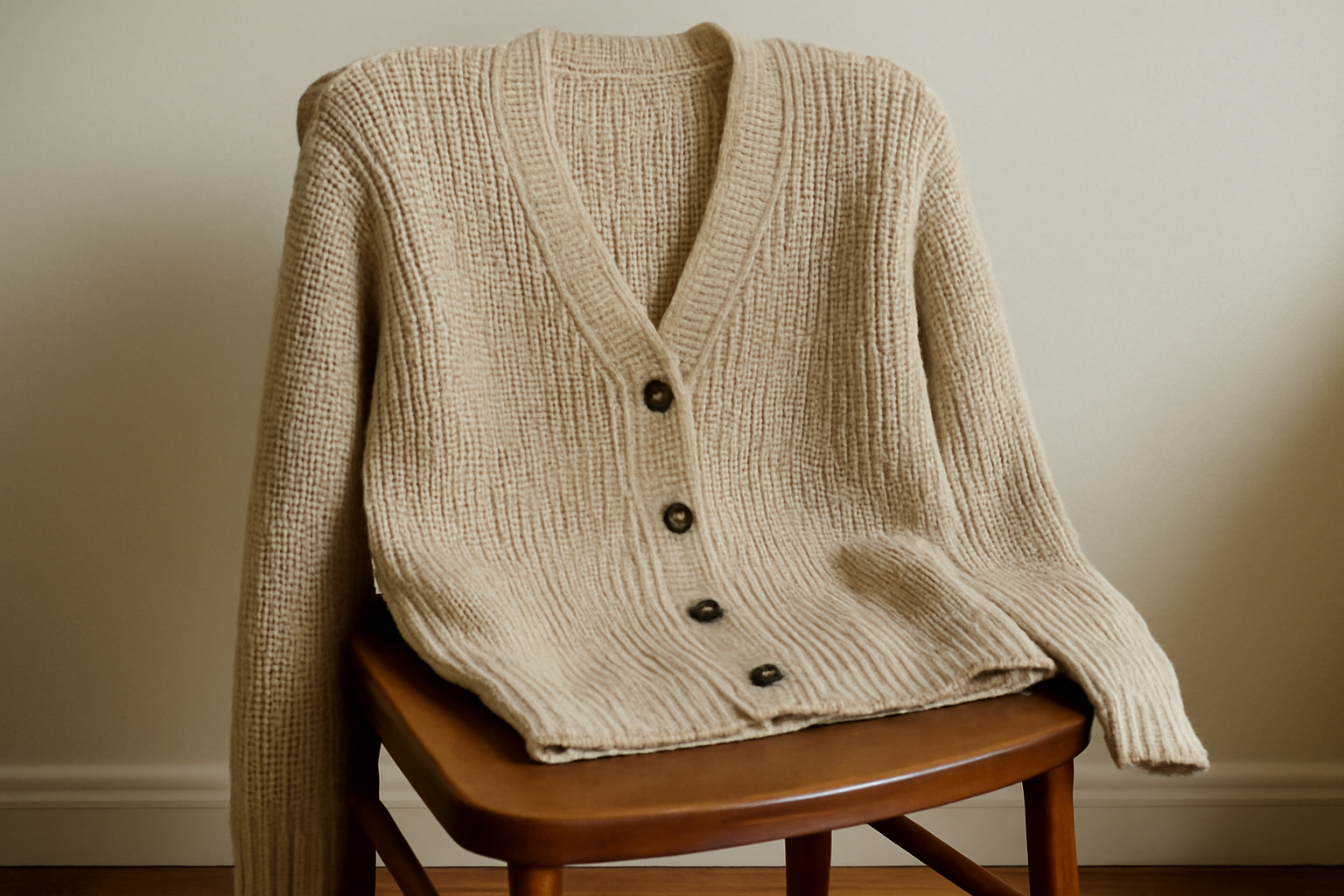 tendancemagasin-densite-maille-gilet gilet en maille posé sur une chaise