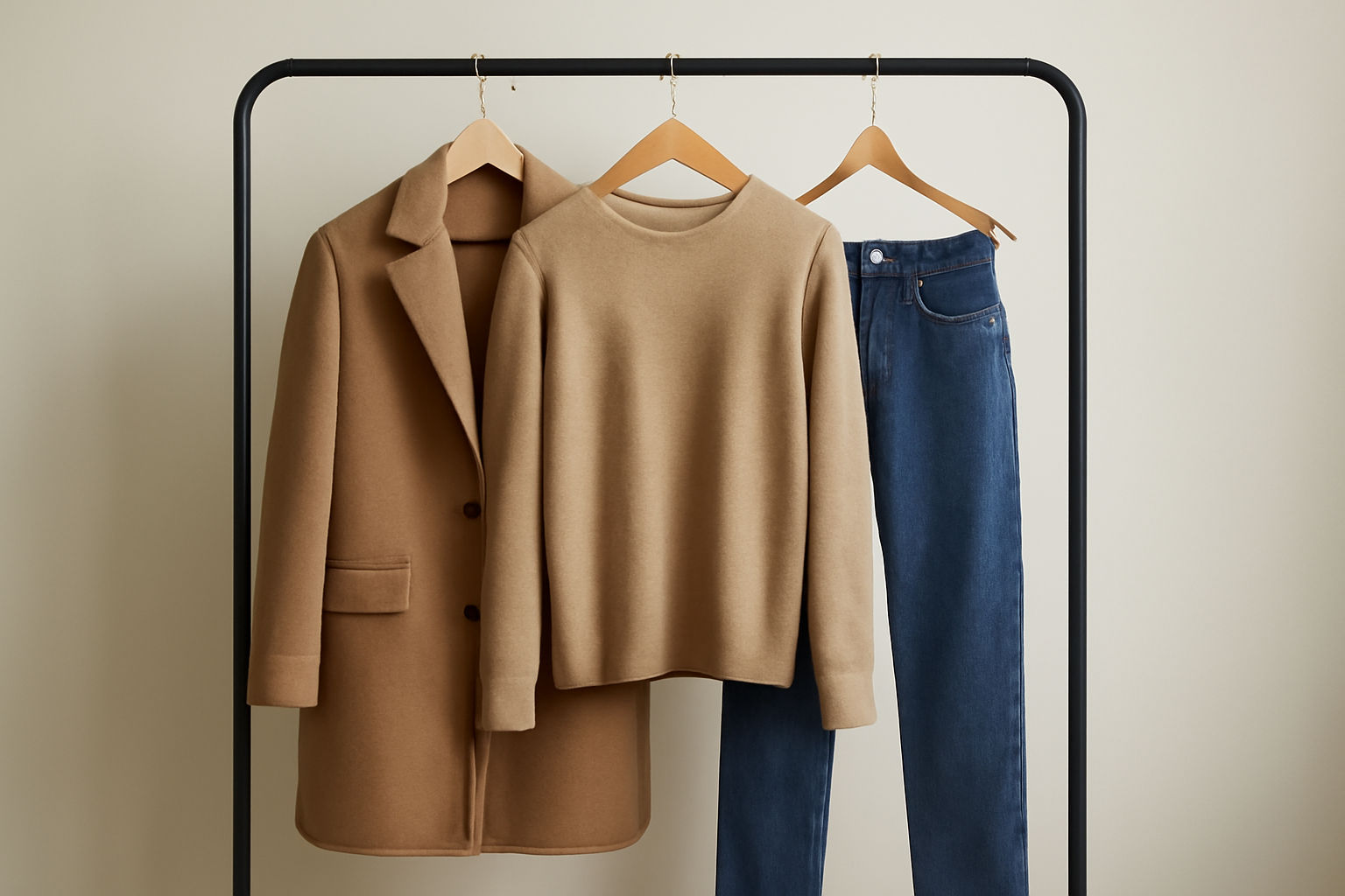 tendancemagasin-dressing-ete-minimal trois pièces suspendues sur portant minimal