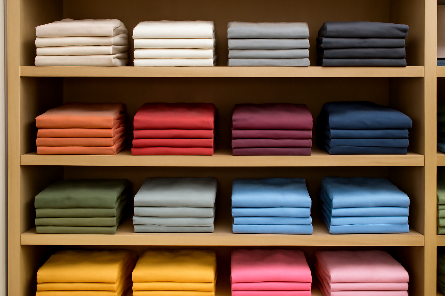 tendancemagasin-identifier-basique-qualite étagère de t-shirts pliés dans une boutique