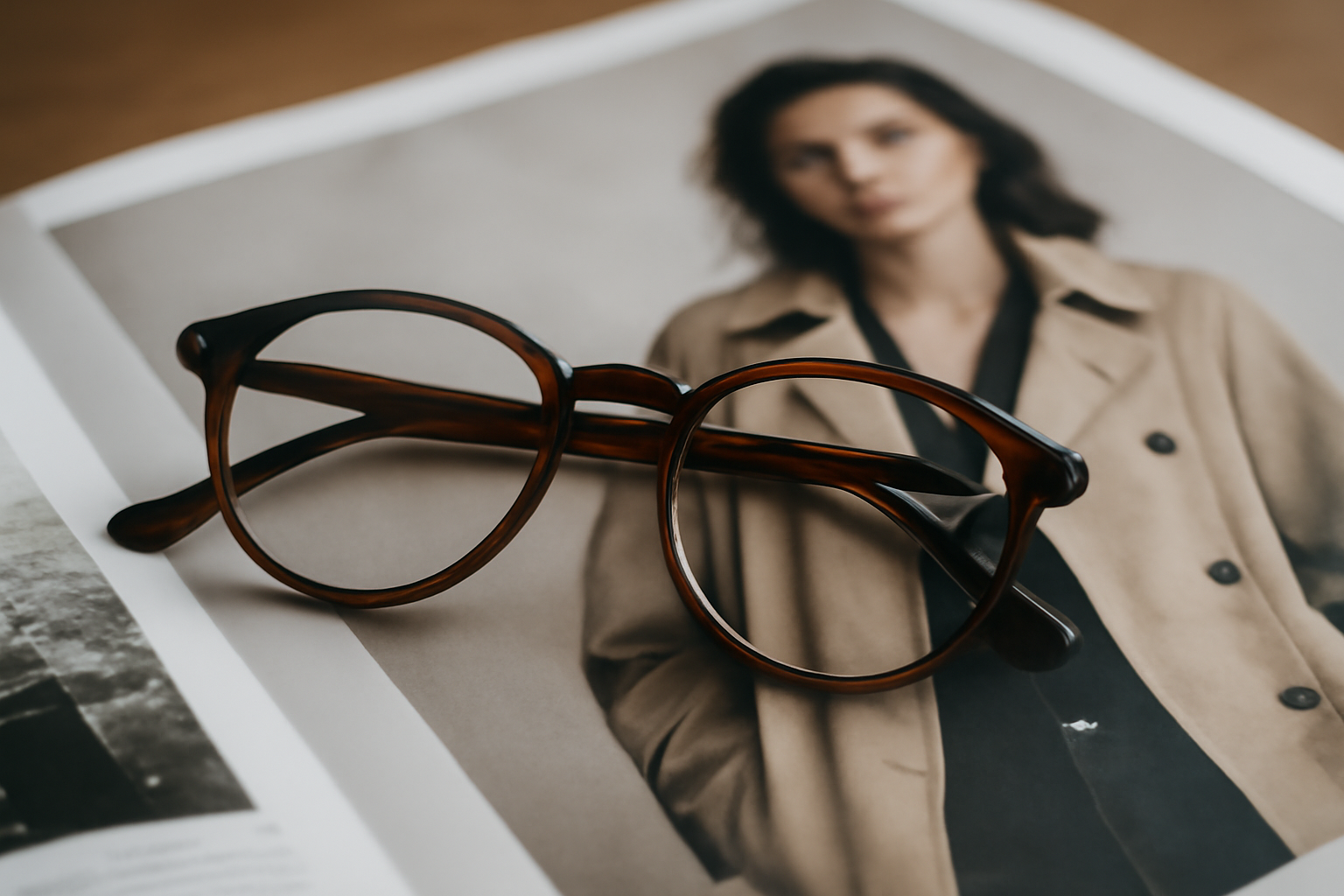 tendancemagasin-lunettes-soleil-pour-look-minimal paire de lunettes posée sur magazine de mode