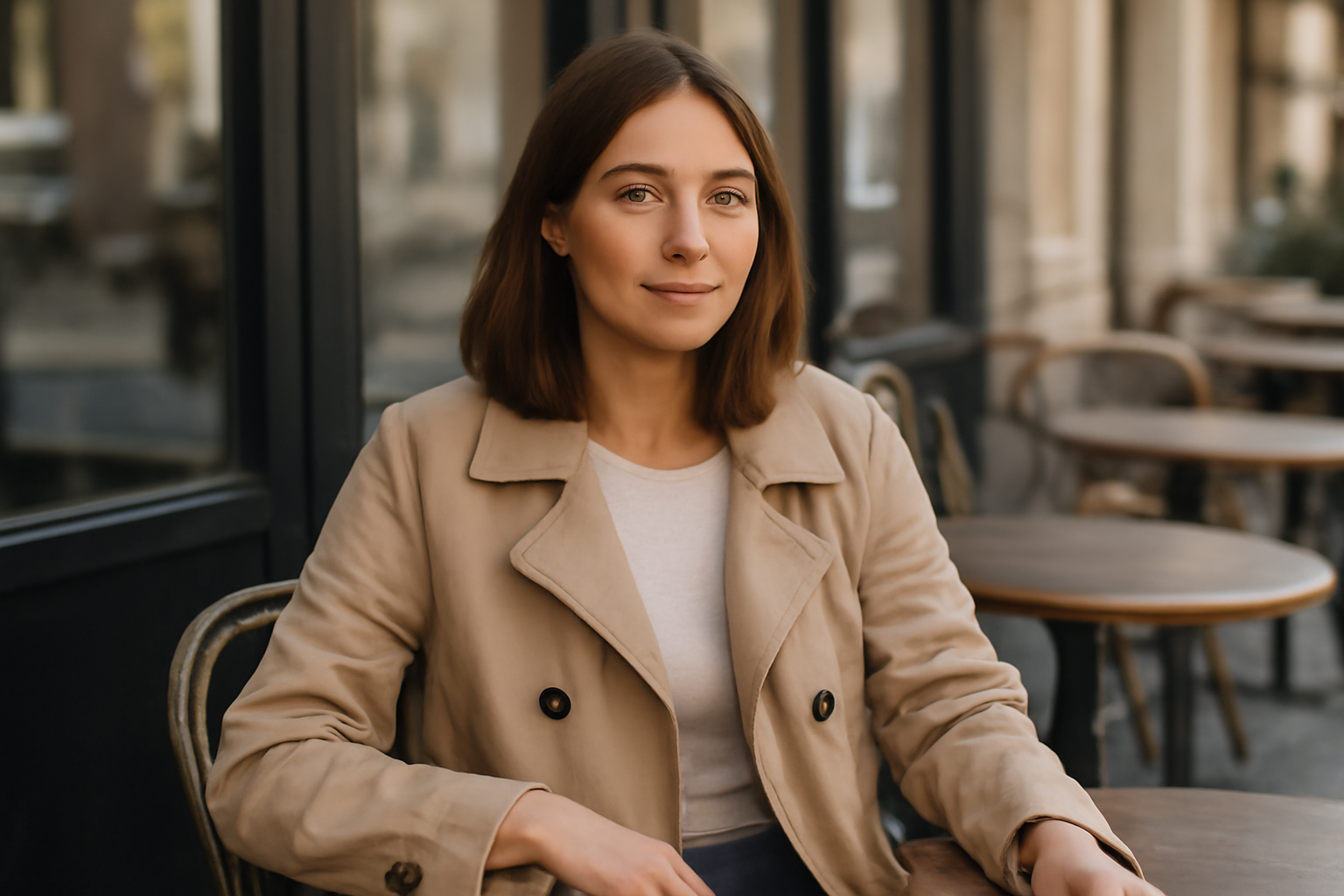 tendancemagasin-manteau-leger-soirees-ete femme portant un manteau léger en terrasse