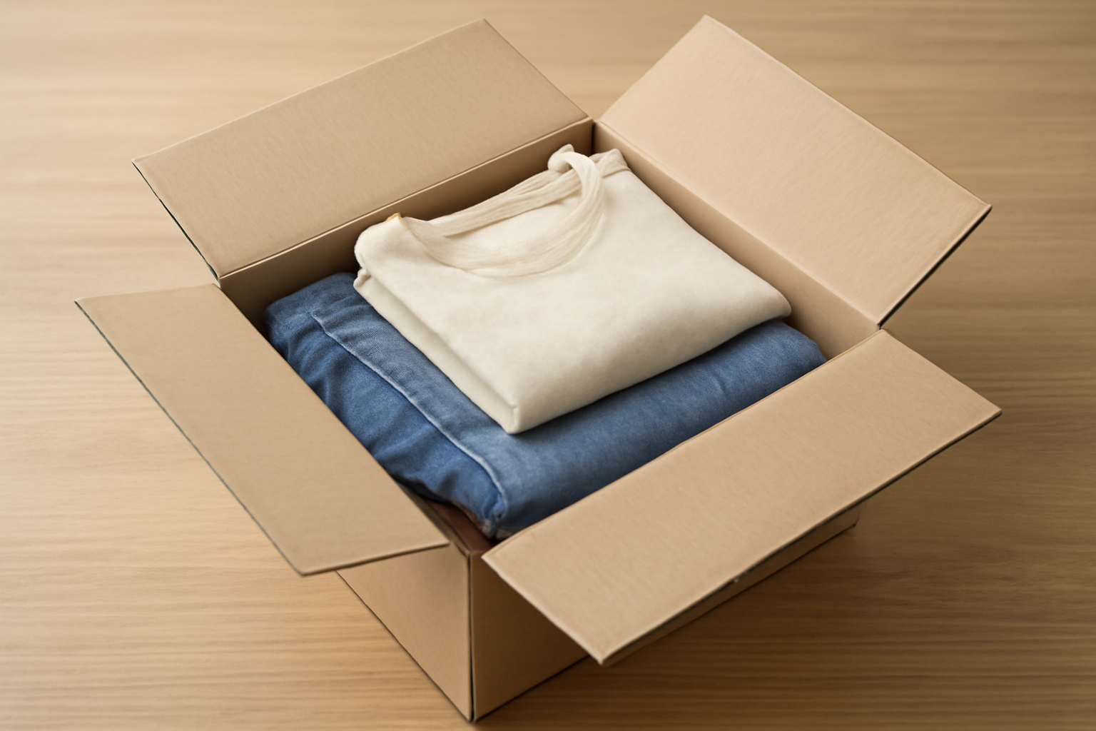 tendancemagasin-pourquoi-commandes-en-ligne-incompletes colis ouvert sur une table avec vêtements