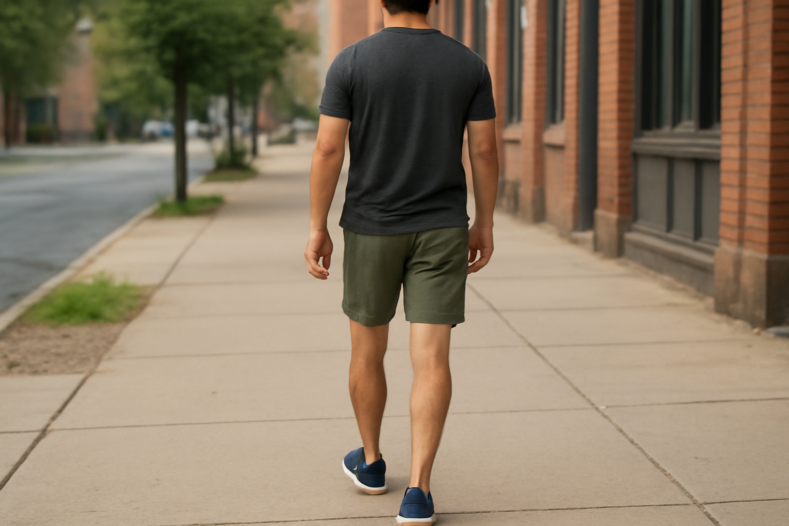 tendancemagasin-quel-short-pour-marcher-longtemps personne marchant en short confortable sur sentier urbain