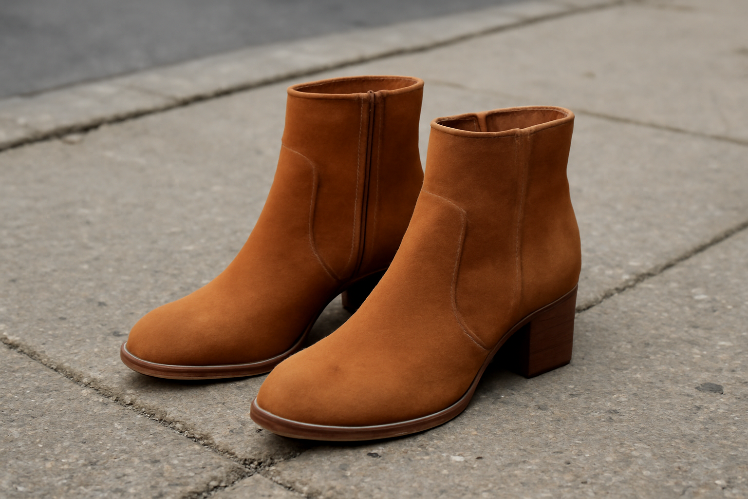 tendancemagasin-timberland-bottines-ville paire de bottines posée sur trottoir urbain