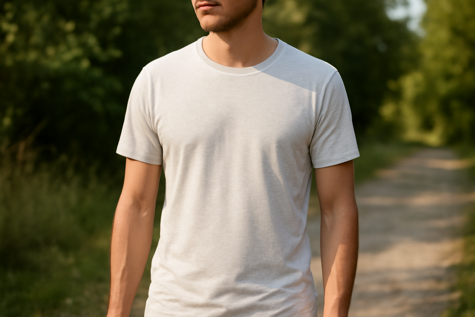 personne portant t-shirt leger en exterieur