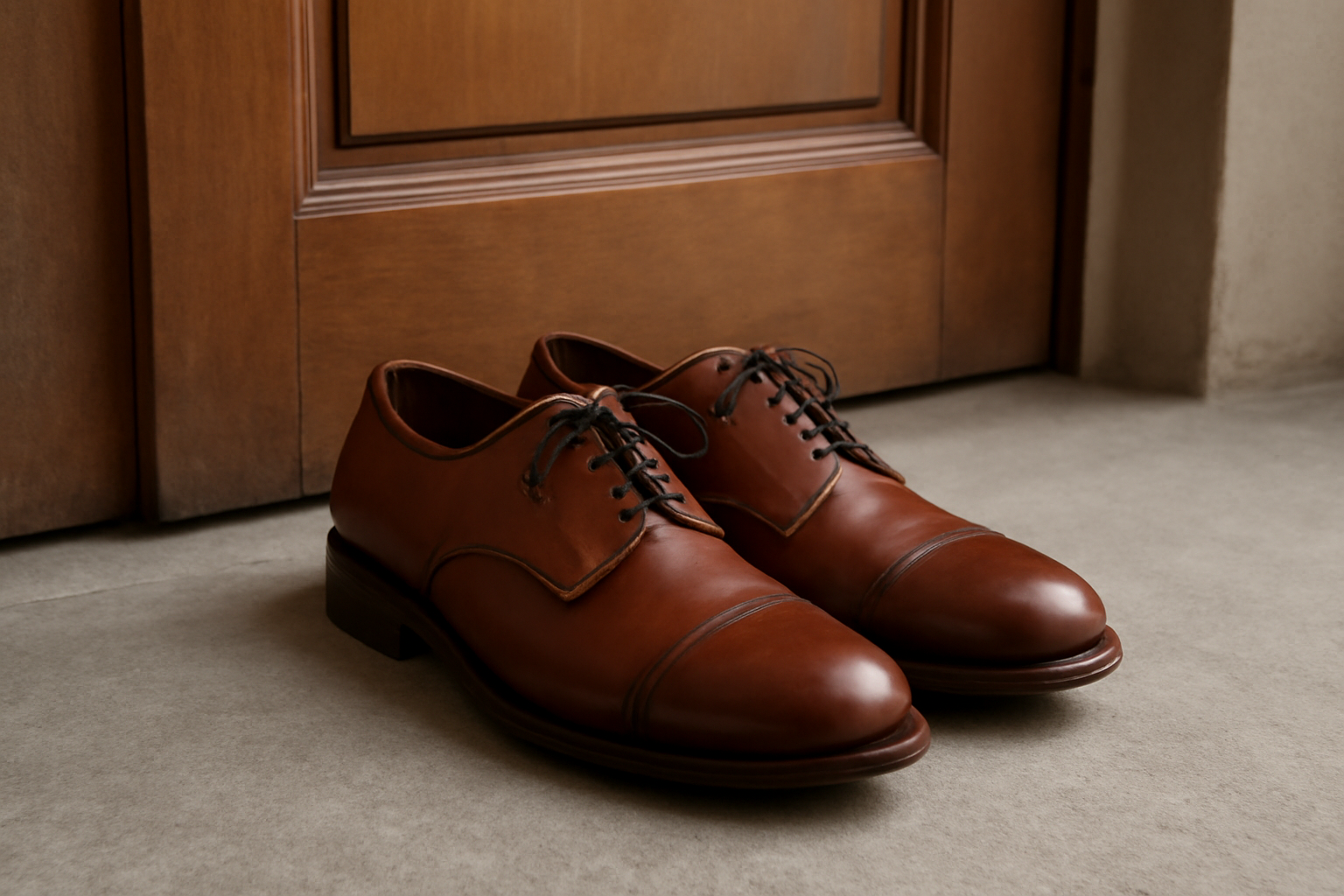tendancemagasin-aldo-chaussures-ville paire de chaussures classiques posée près d'une porte