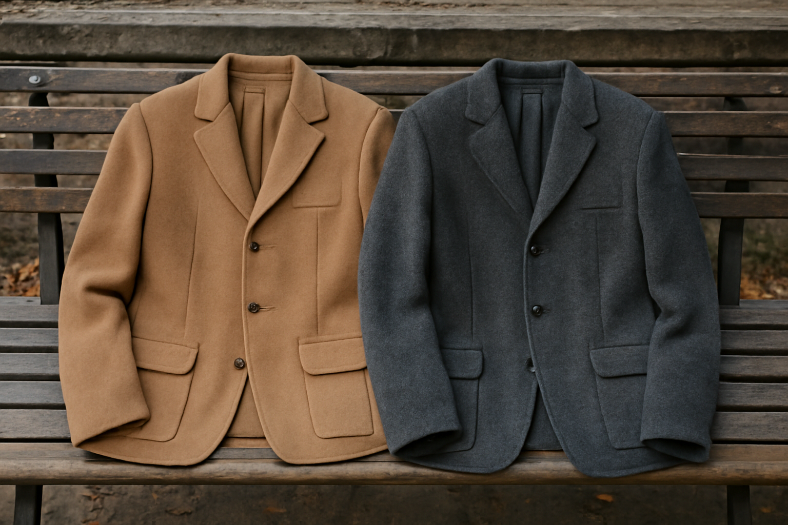 tendancemagasin-denim-ou-jersey-veste deux vestes posées côte à côte sur un banc
