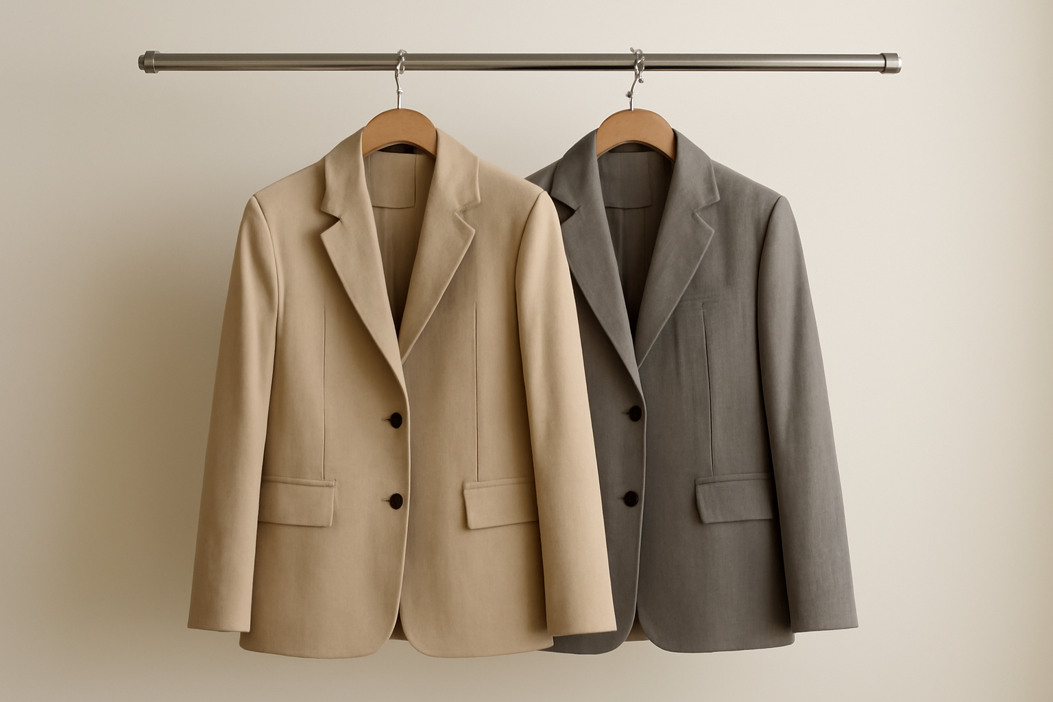 tendancemagasin-diesel-vs-superdry-veste deux vestes suspendues sur un rack neutre