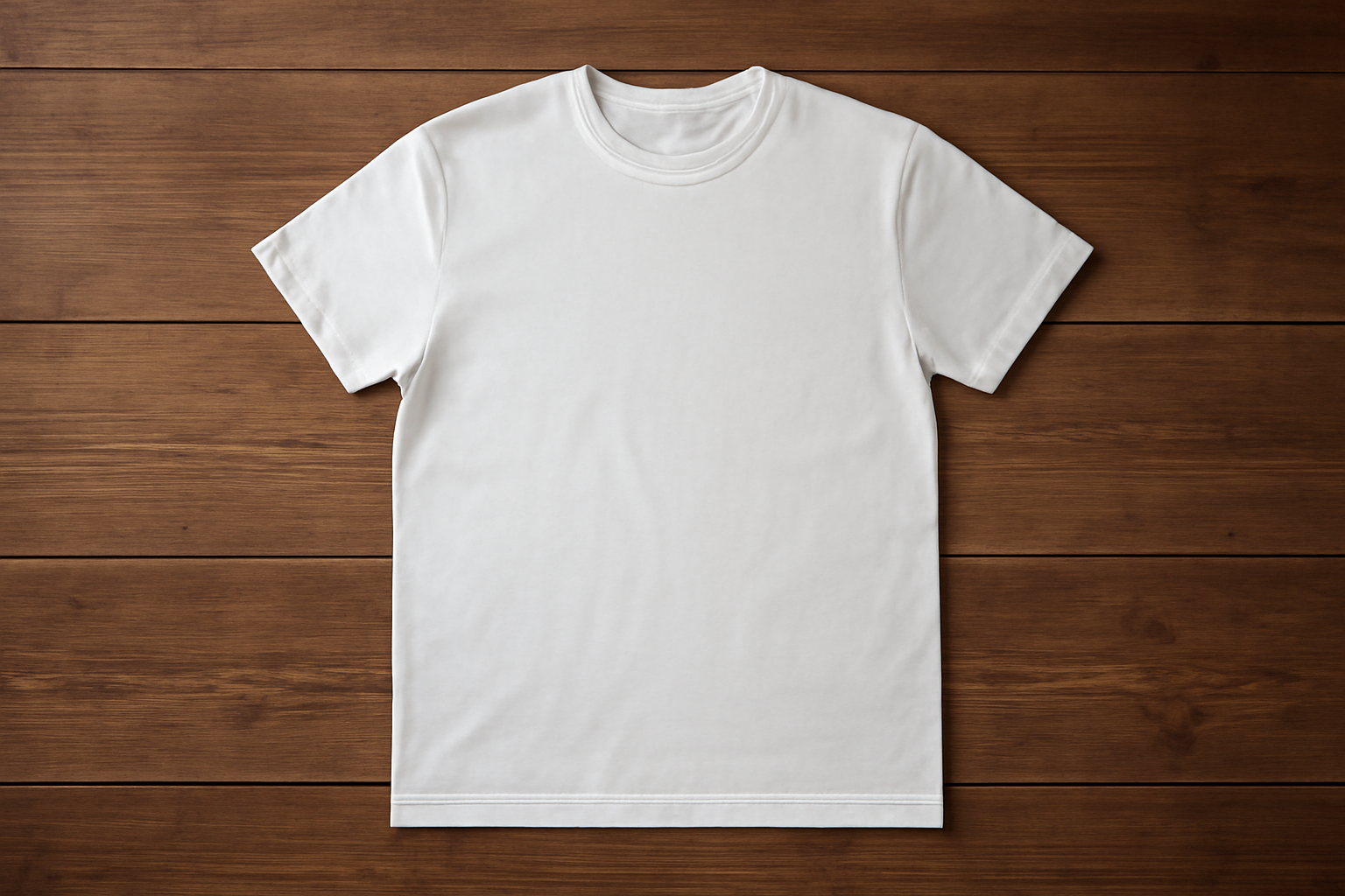 t-shirt simple posé sur une table en bois
