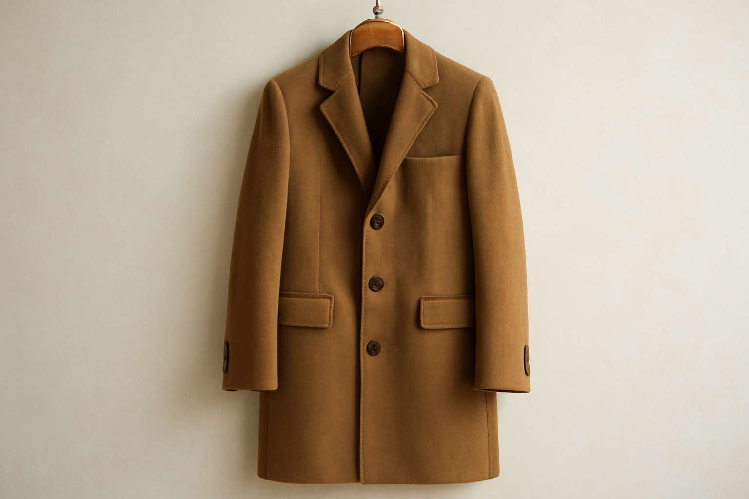 manteau classique suspendu sur un cintre