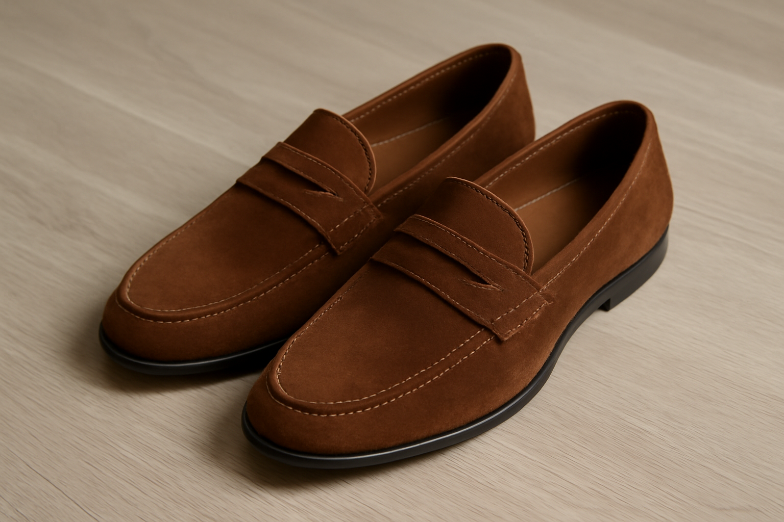 tendancemagasin-mocassins-pour-le-bureau paire de mocassins posees sur sol bureau