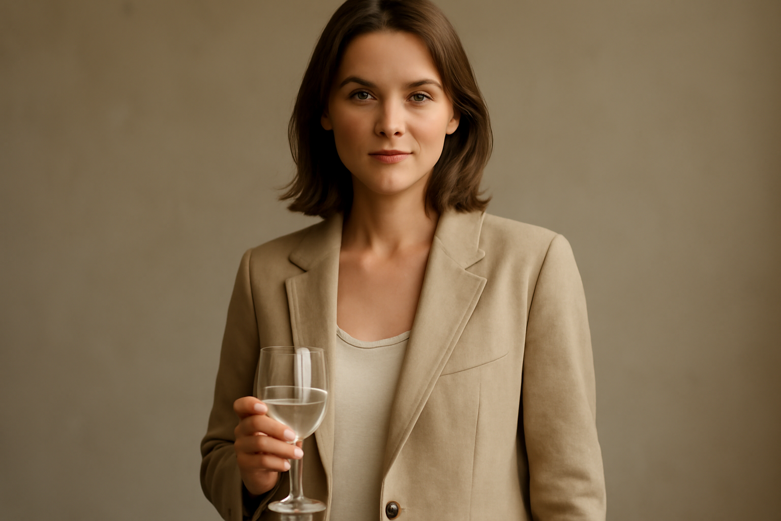 tendancemagasin-tenues-afterwork-decontractees femme en blazer léger tenant un verre
